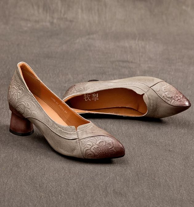 Handmade Leather High-heeled shoes for Women