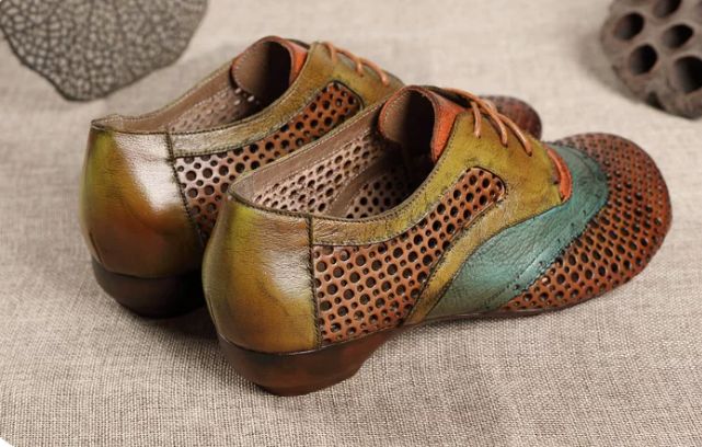 Handmade Vintage Leather Flat Shoes for Women