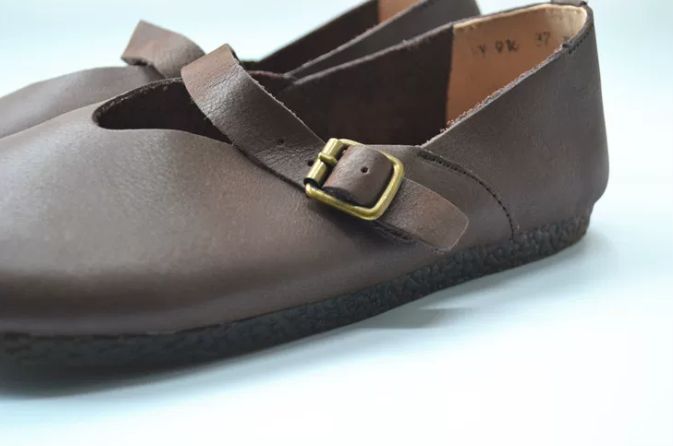 Leather One-piece Mary Jane Shoes for Women, Retro Style