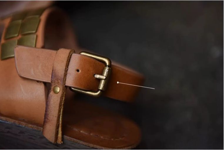 New Style Cowhide Sandals Rivet T-shaped Ankle and Toe Clasp Low-Heeled Retro Trendy Shoes