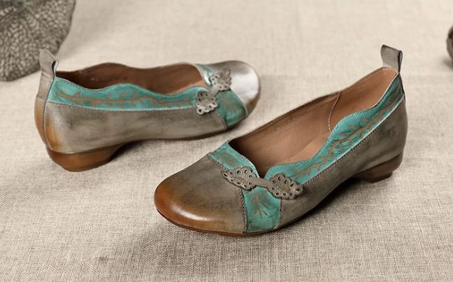 Handmade Leather Flat Shoes for Women