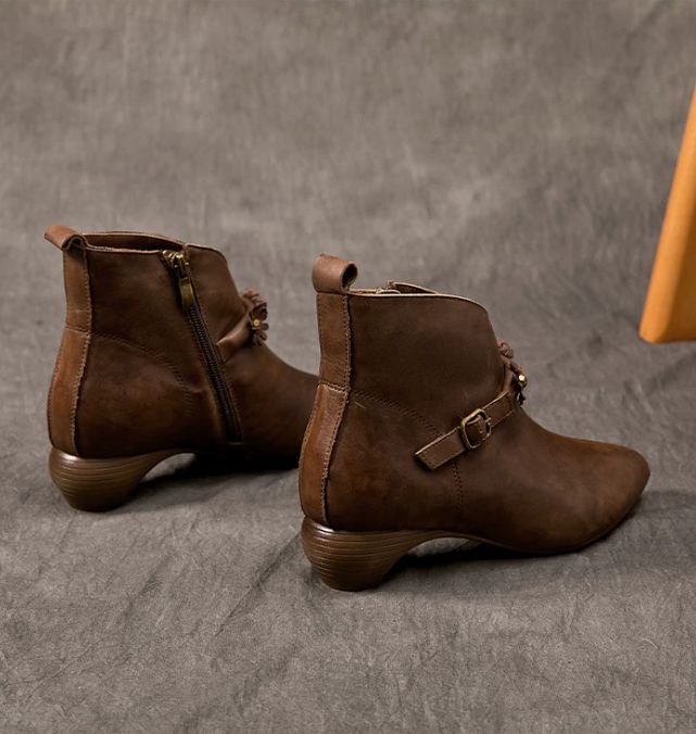 Handmade Leather Boots for Women in Brown