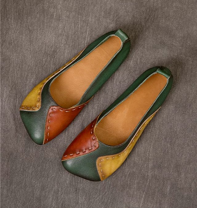 Handmade Leather Flat Shoes for Women