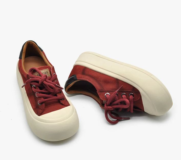 Vintage Thick-Soled Shoes Made of Genuine Leather With Big Heads and Cute Appearance Suitable For Casual Wear