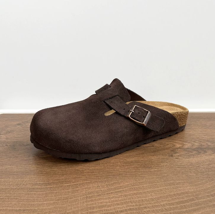 BURKIN shoes Retro Cork-covered Head-Trimmed Slip-on Shoes Women's and Men's Matching Outerwear Style Slip-on Shoes One-Piece Footwear