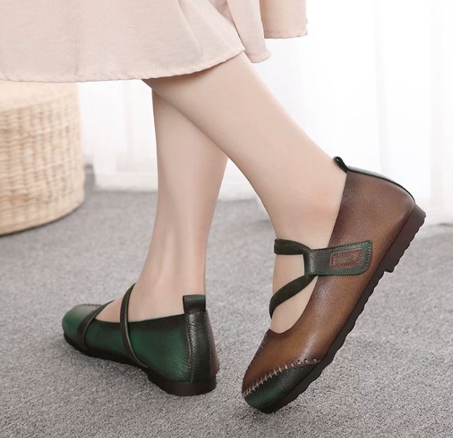 Handmade Leather Flat Shoes for Women