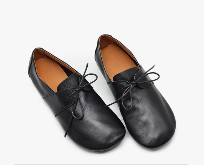 Handmade Vintage Leather Flat Shoes for Women
