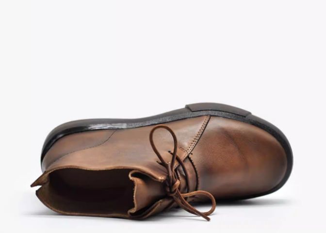 Vintage Boots with an English Style - Martin Boots for Women in Winter, With Thick Padding and a Short Heel.