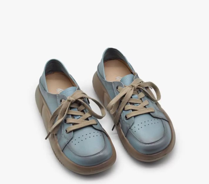 Retro Hong Kong Style Chic Shoes Thick-soled Casual Shoes Sports Shoes Women's Style Genuine Leather