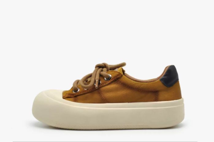 Vintage Thick-Soled Shoes Made of Genuine Leather With Big Heads and Cute Appearance Suitable For Casual Wear