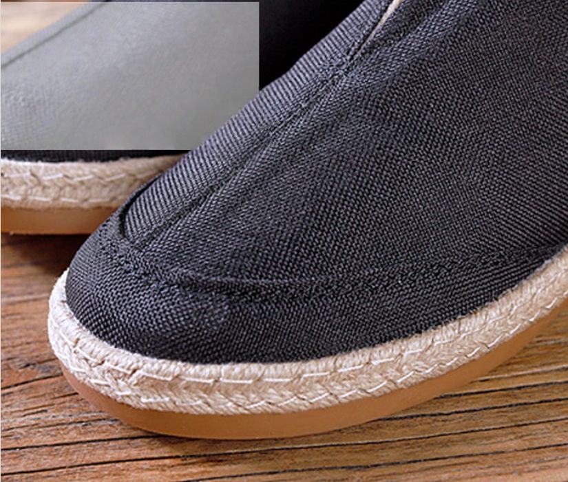 Handmade Canvas shoes Suitable for All Seasons Men's style shoes in Black