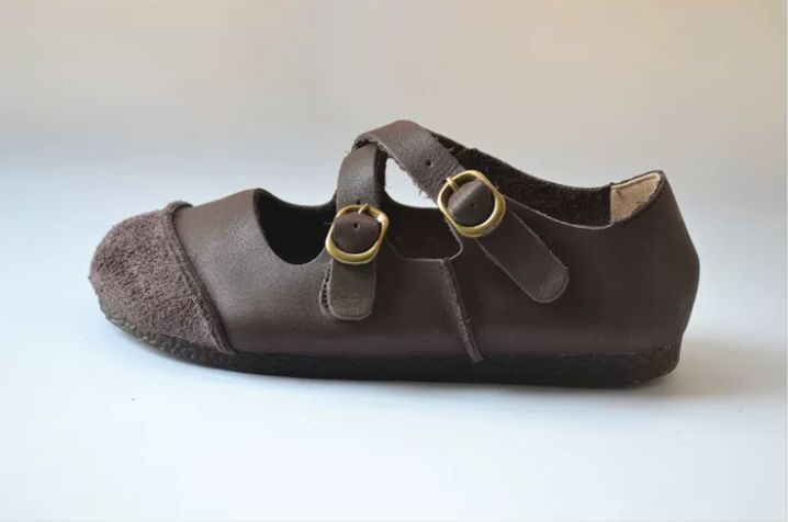 Handmade Cross-buckle Leather Flat Shoes, Retro and Artistic Soft-Soled Shoes Women's Shoes
