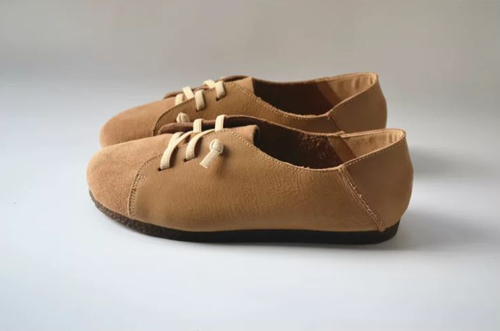 Handmade Leather Flat Shoes for Women