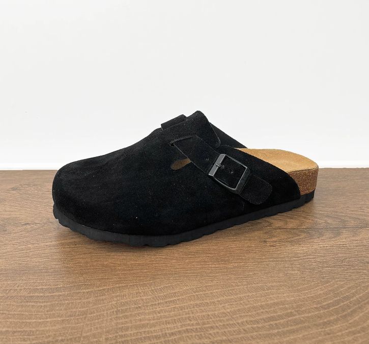 BURKIN shoes Retro Cork-covered Head-Trimmed Slip-on Shoes Women's and Men's Matching Outerwear Style Slip-on Shoes One-Piece Footwear