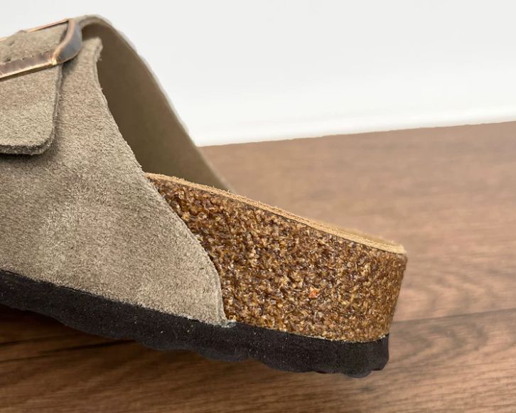 Spring and Summer Leather Bocken Shoes Casual Cowhide Leather Upper Sandals Cork Flat Slippers Women's Bocken Outerwear Shoes