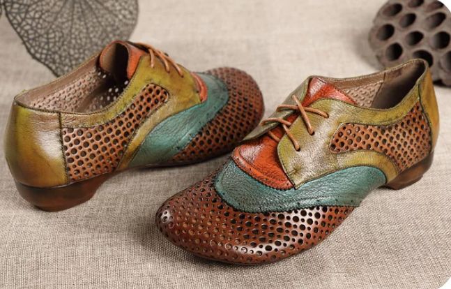 Handmade Vintage Leather Flat Shoes for Women