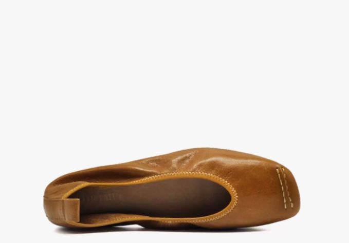 Retro Artistic Low Heel Women's Leather Flat Shoes in Brown / Khaki