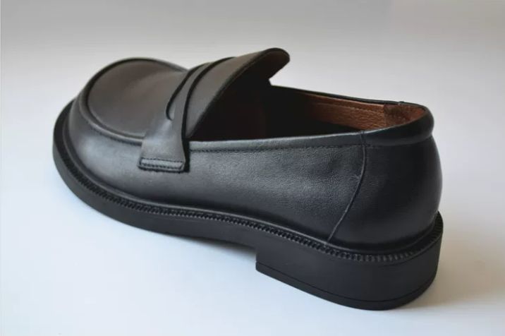 Leather British Style Small Leather Shoes, Top-grade Cowhide Wide-Top shoes, Comfortable Work Shoes
