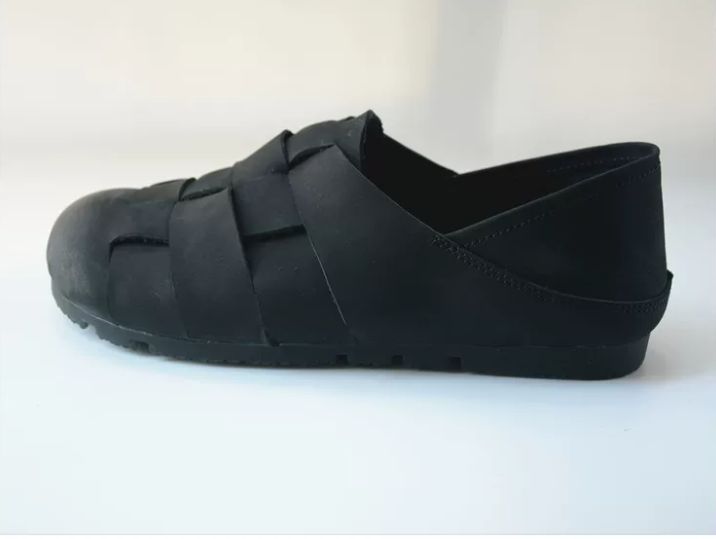 Retro Shoe with Genuine Leather Soft Sole Ankle Strap Woven Style Retro Charm