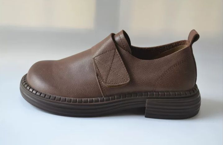 Handmade Leather Shoes for Women Vintage Leather Shoes Loafers for Women
