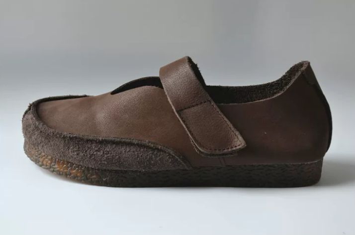 Leather Upper Cowhide Soft-Soled Casual Leather Shoes for Men and Women Retro Mary Jane Style Shoes
