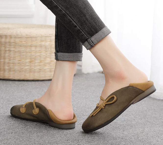 Handmade Vintage Leather Flat Shoes for Women