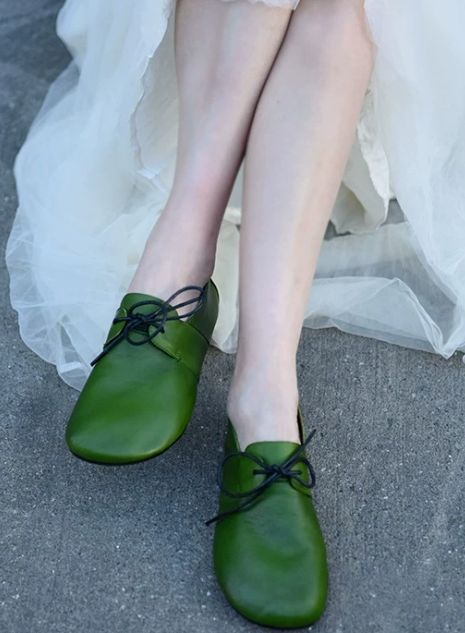 Handmade Vintage Leather Flat Shoes for Women