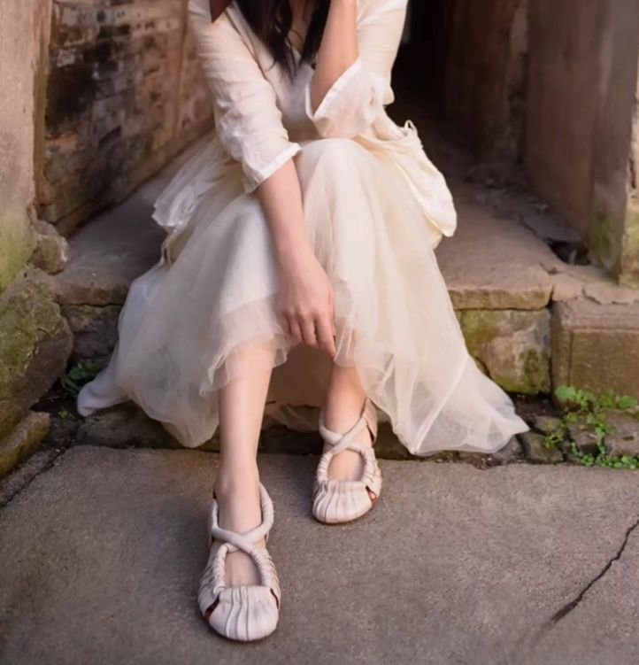 Handmade Vintage Leather Flat Sandals for Women