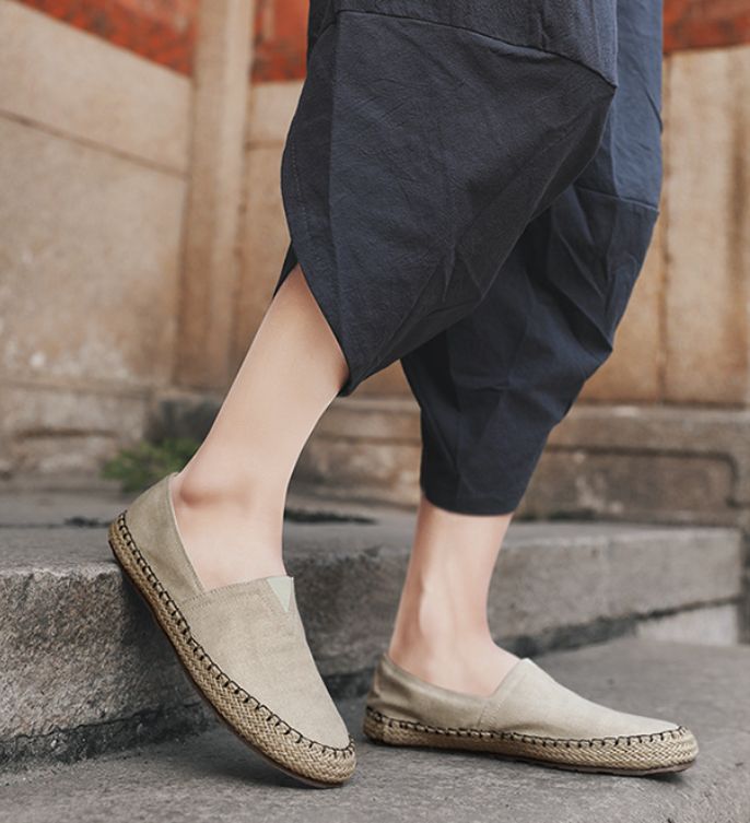 Summer Breathable Men's Casual Linen Shoes Old Beijing Style Men's shoes