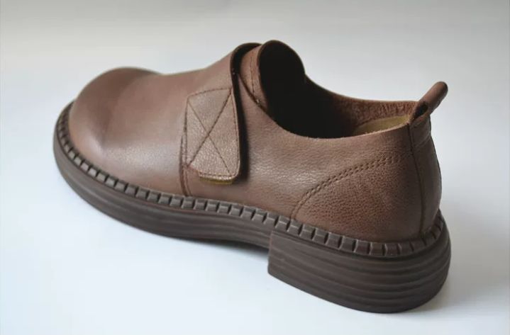 Handmade Leather Shoes for Women Vintage Leather Shoes Loafers for Women