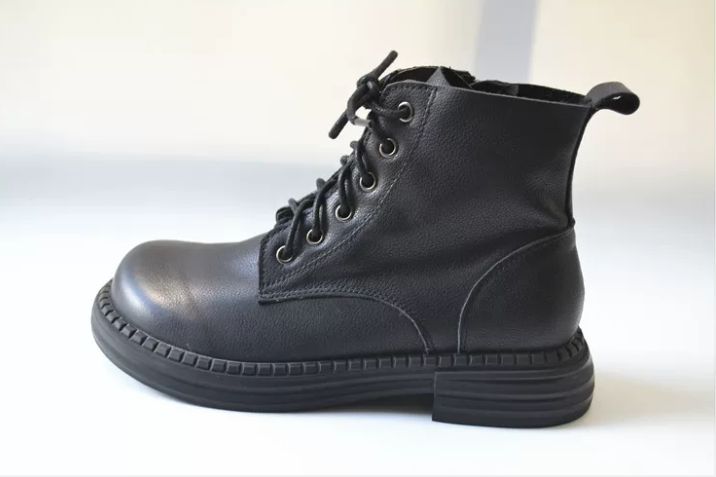 Handmade Leather Shoes for Women Retro Artistic Soft Martin Boots - Genuine Leather - Vintage Colorful Artistic Loose Big-Footed Fat-Toed Short Boots