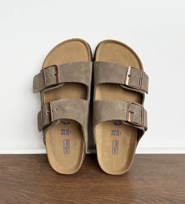 Spring and Summer Leather Bocken Shoes Casual Cowhide Leather Upper Sandals Cork Flat Slippers Women's Bocken Outerwear Shoes