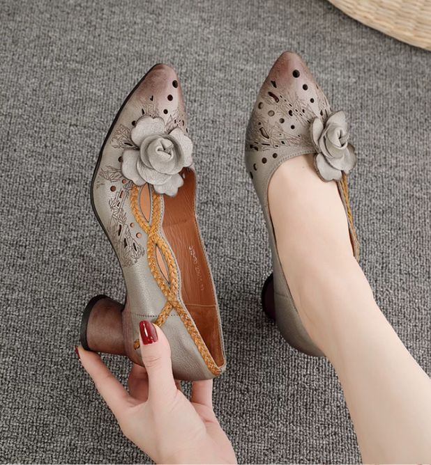 Handmade Leather High-heeled shoes for Women