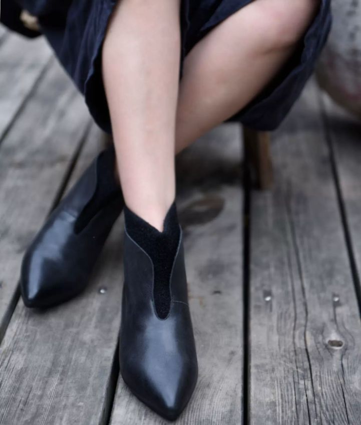 Handmade Flat Boots Knitted and Comfortable Suitable for All Occasions Mom Shoes Made of Genuine Leather Women's Boots