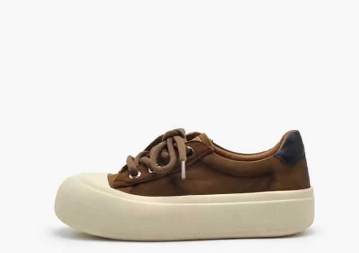 Vintage Thick-Soled Shoes Made of Genuine Leather With Big Heads and Cute Appearance Suitable For Casual Wear