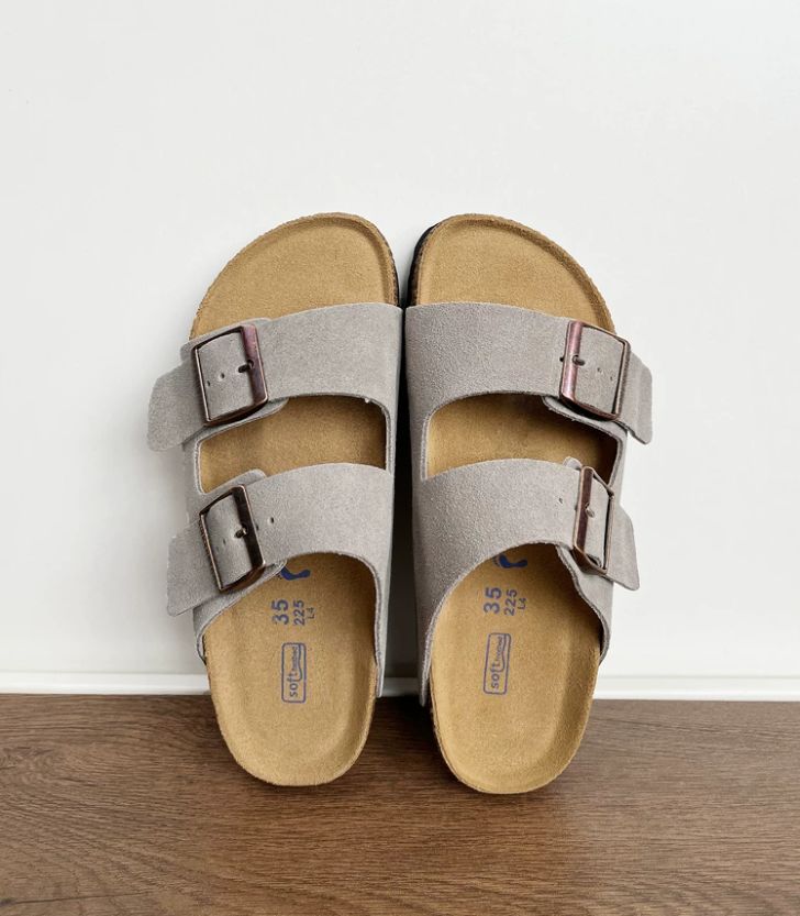 Spring and Summer Leather Bocken Shoes Casual Cowhide Leather Upper Sandals Cork Flat Slippers Women's Bocken Outerwear Shoes