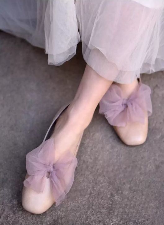 Lace-up Flat Shoes Low-cut Square Bow Tie Single Shoes for Women