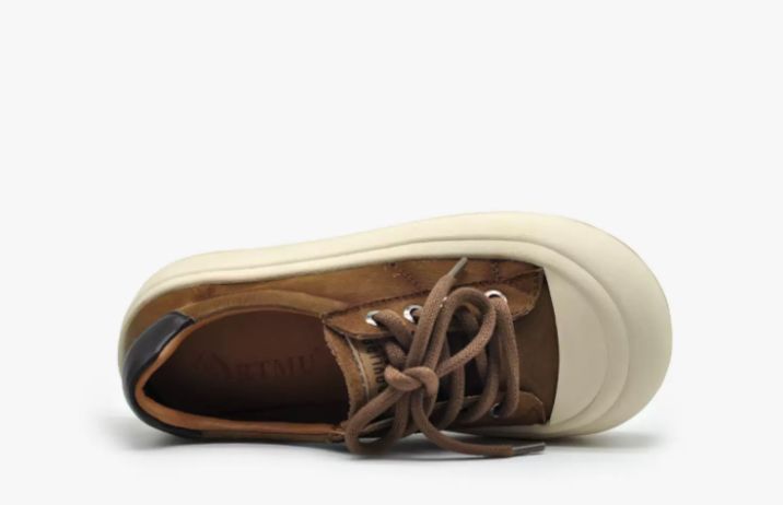Vintage Thick-Soled Shoes Made of Genuine Leather With Big Heads and Cute Appearance Suitable For Casual Wear