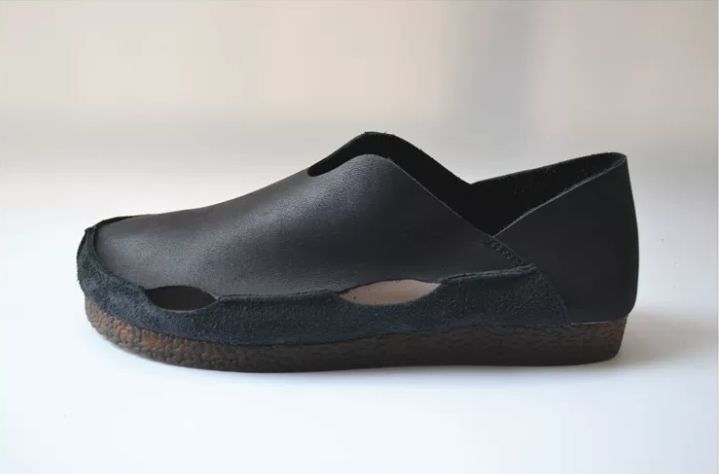 Handmade Leather Flat Shoes Retro Hollowed-Out Casual Leather Shoes