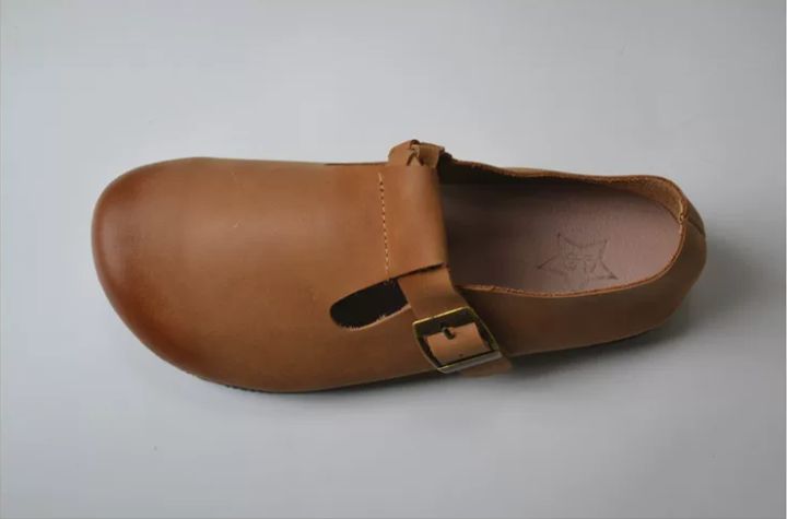 Casual Shoes, Genuine Leather, Flat Sole, Soft Top-Grain Cowhide, Wedge-Shaped Shoes, Women's Daily Versatile,Retro Style