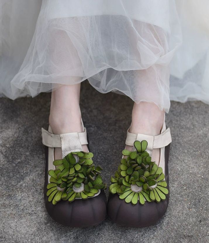 Handmade Leather Mary Jane Shoes For Women Casual & Elegant