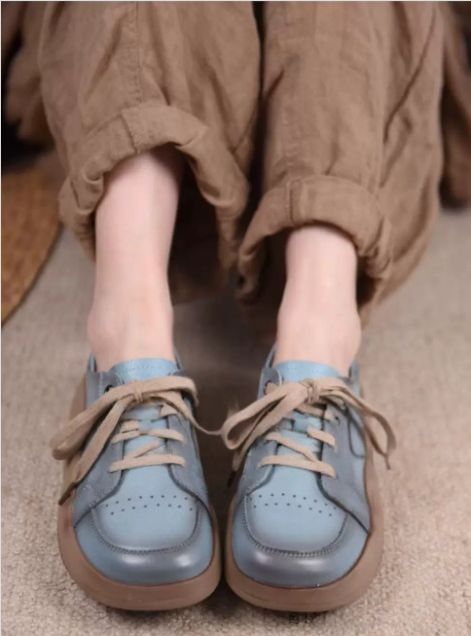 Retro Hong Kong Style Chic Shoes Thick-soled Casual Shoes Sports Shoes Women's Style Genuine Leather