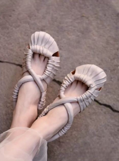 Handmade Vintage Leather Flat Sandals for Women