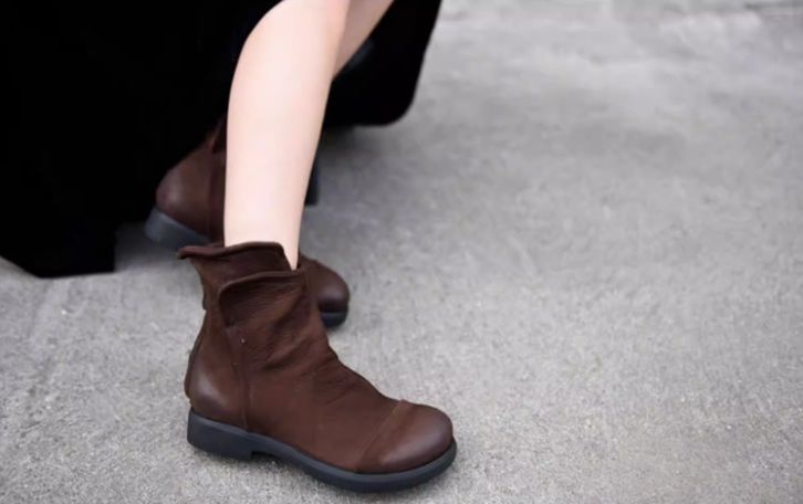 Vintage Martin Boots for Women in Winter handmade Padded Genuine Leather Boots