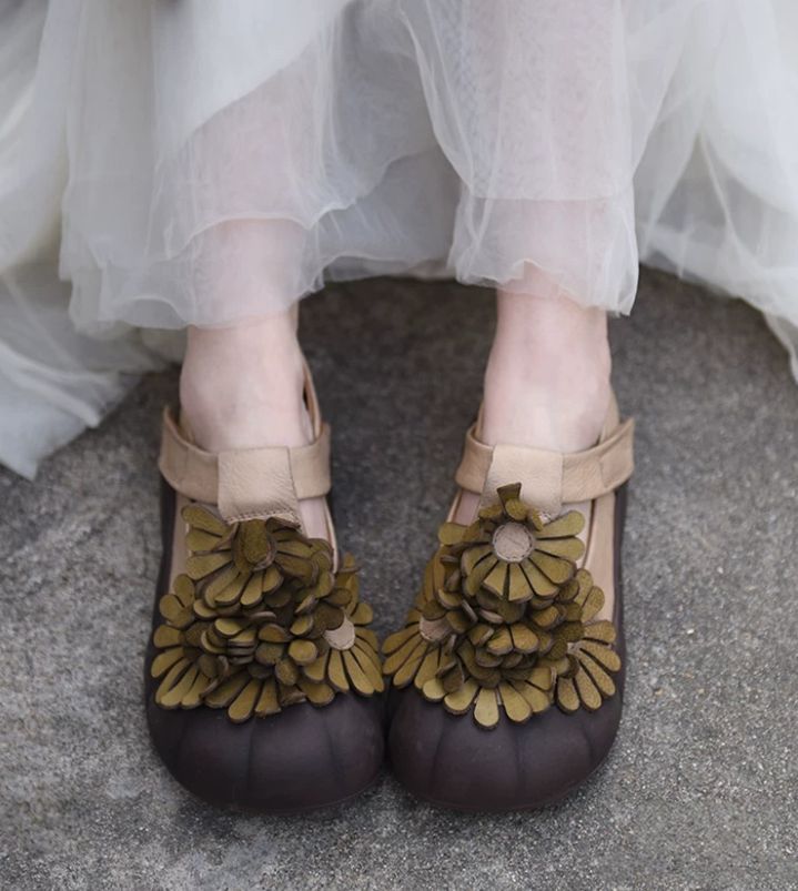 Handmade Leather Mary Jane Shoes For Women Casual & Elegant