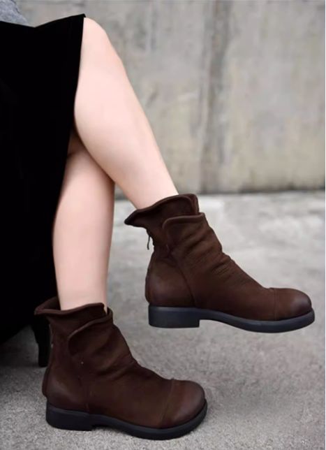 Vintage Martin Boots for Women in Winter handmade Padded Genuine Leather Boots