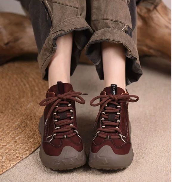 Retro Casual Thick-soled Hiking and Climbing Shoes, Casual Sports Ankle Boots