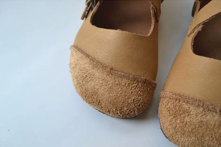 Handmade Cross-buckle Leather Flat Shoes, Retro and Artistic Soft-Soled Shoes Women's Shoes