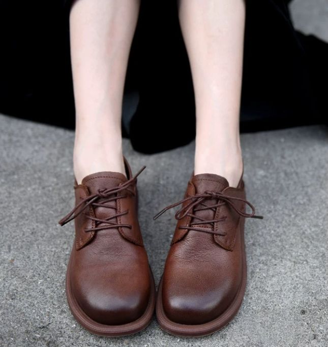 Leather Women's British Flat Shoes Suitable For Two Pairs of Casual shoes Comfortable and Versatile Loafers New Style