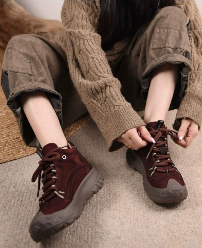 Retro Casual Thick-soled Hiking and Climbing Shoes, Casual Sports Ankle Boots